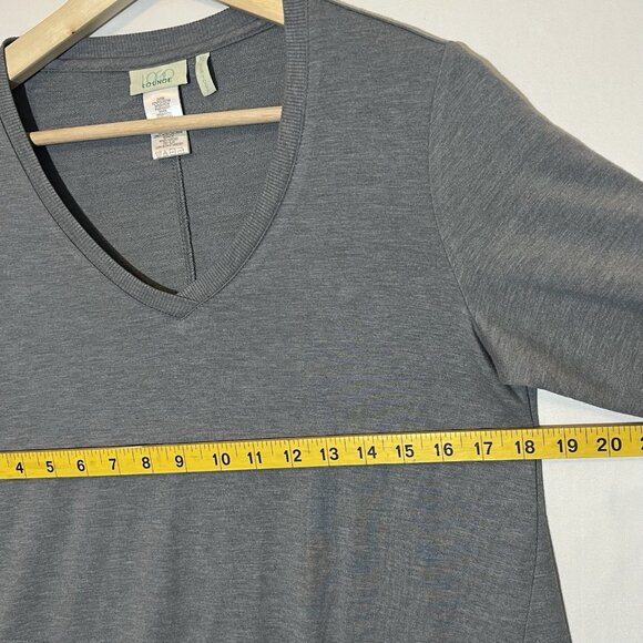 Logo Lounge Women's Top Sweatshirt Gray XS V Neck Pockets Long Sleeves Stretch - Picture 6 of 7